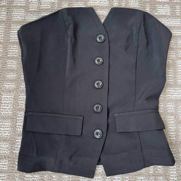 Etiquette button down strapless tube top size small Excellent condition black - Picture 2 of 6